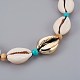 Adjustable Cowrie Shell and Synthetic Turquoise Beaded Necklaces US-NJEW-JN02300-02-2