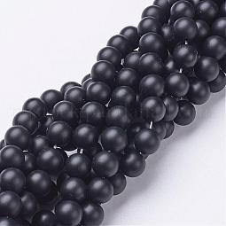 Natural Black Agate Beads Strands US-G-D543-8mm
