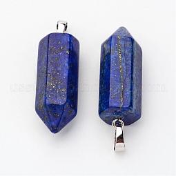 Brass Natural Lapis Lazuli Pendants US-G-O160-03E