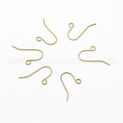 Brass Earring Hooks US-KK-F722-01C-RS-1