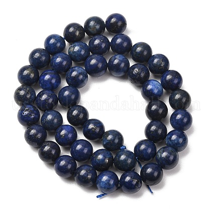 Round Dyed & Natural Lapis Lazuli Gemstone Bead Strands&nbsp;US-G-J333-05-8mm-7