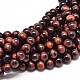 Natural Red Tiger Eye Round Bead Strands US-G-P072-52-8mm-1
