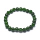 Natural TaiWan Jade Bead Stretch Bracelets US-BJEW-K212-A-019-2