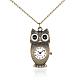 Alloy Owl Pendant Necklace Quartz Pocket Watch US-WACH-N006-04-1