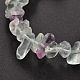 Chips Natural Fluorite Beaded Stretch Bracelets US-BJEW-JB01826-01-2