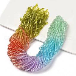 Transparent Painted Glass Beads Strands US-DGLA-A034-T1mm-A12