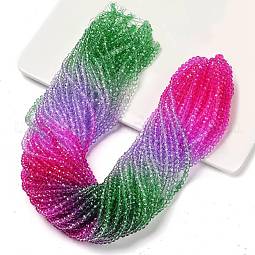 Transparent Painted Glass Beads Strands US-DGLA-A034-T4mm-A06
