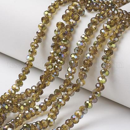 Electroplate Transparent Glass Beads Strands US-EGLA-A034-T10mm-S04-1