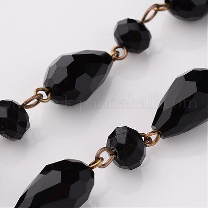 Handmade Glass Beads Chains US-AJEW-JB00226-02-1