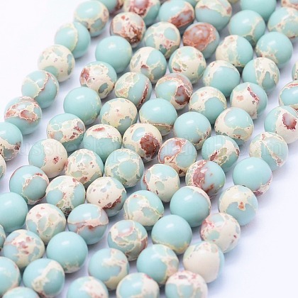 Synthetic Imperial Jasper Beads Strands US-G-F531-6mm-H03-1
