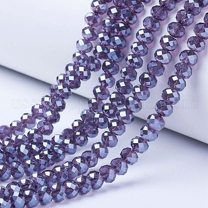 Electroplate Glass Beads Strands US-EGLA-A034-T8mm-A16-1