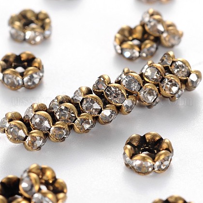 Brass Rhinestone Spacer Beads US-RB-A014-L5mm-01AB-NF-1