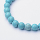 Synthetic Turquoise Beaded Stretch Bracelets US-BJEW-F203-02-3