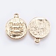 Brass Quote Charms US-KK-F740-20G-2