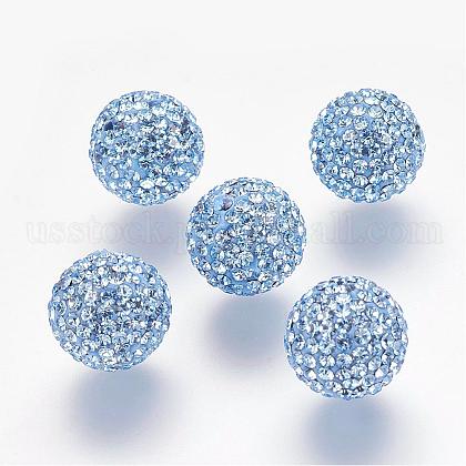 Half Drilled Czech Crystal Rhinestone Pave Disco Ball Beads US-RB-A059-H12mm-PP9-211-1
