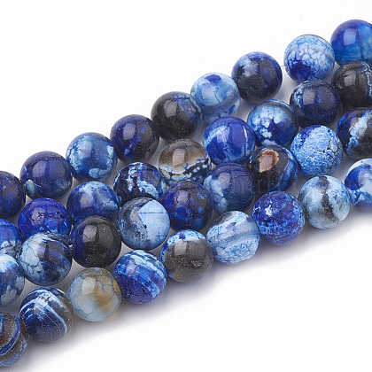 Dyed Natural Crackle Agate Beads Strands US-G-T100-03A-1