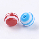 Mixed Color Round Striped Resin Chunky Beads US-X-RB017Y-2