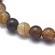 Natural Banded Agate/Striped Agate Bead Stretch Bracelets US-BJEW-K212-A-003-2