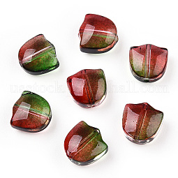 Two Tone Spray Painted Transparent Glass Beads US-GLAA-T022-26-B01