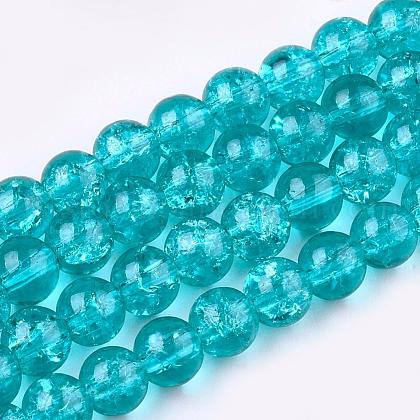 Crackle Glass Beads Strands US-CCG-Q001-4mm-06-1