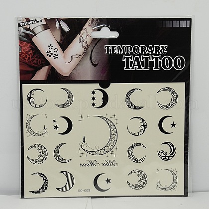 Cool Body Art Mixed Crescent Moon Shapes Removable Temporary Tattoos Paper Stickers US-AJEW-O006-15-1