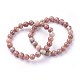 Natural Plum Blossom Jade Beads Stretch Bracelets US-BJEW-F380-01-B08-1