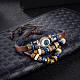 Adjustable Eye Design Unisex Leather Multi-strand Bracelets US-BJEW-BB15543-A-2