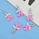 Breast Cancer Awareness Ribbon with Angel Wing Platinum Color Pearl Pink Alloy Rhinestone Enamel Pendants US-X-ENAM-D001-2-6