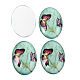 Butterfly Printed Glass Oval Cabochons US-GGLA-N003-18x25-C-3