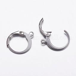 304 Stainless Steel Hoop Earrings US-STAS-K146-038-14.5mm