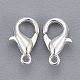 Silver Color Plated Zinc Alloy Lobster Claw Clasps US-X-E103-S-2