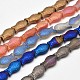 Frosted Electroplate Glass Fish Beads Strands US-EGLA-M001-M-1