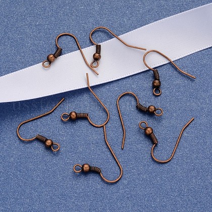 Earring Jewelry Findings Red Copper Iron Earring Hooks US-X-E135-NFR-1