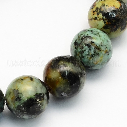 Natural African Turquoise(Jasper) Round Beads Strands US-G-S181-6mm-1