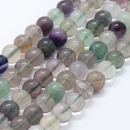Natural Fluorite Beads Strands US-G-E484-01-1