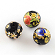 Mixed Flower Picture Printed Glass Round Beads US-GFB-R004-12mm-M21-2