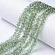 Electroplate Transparent Glass Beads Strands US-EGLA-A034-T6mm-F18-1