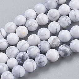 Natural Howlite Beads Strands US-TURQ-G091-6mm