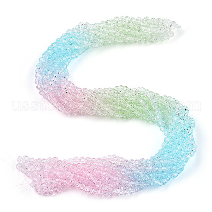 Transparent Glass Beads Strands US-GLAA-E036-07C-1