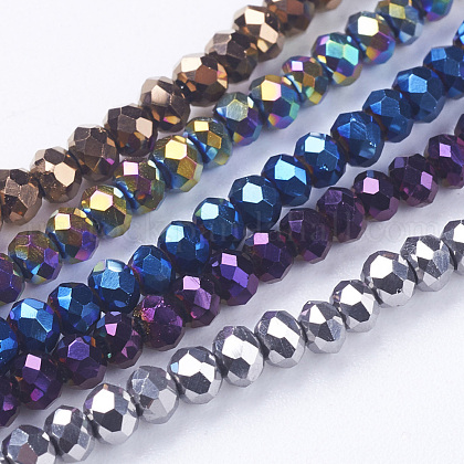Electroplate Glass Beads Strands US-EGLA-J025-FM1-1