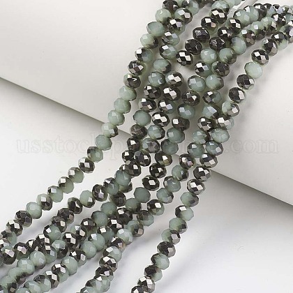 Electroplate Glass Beads Strands US-EGLA-A034-J6mm-P02-1