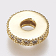 Brass Micro Pave Cubic Zirconia Bead Spacers US-ZIRC-K074-11A-01G-2