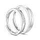 SHEGRACE Adjustable Frosted 925 Sterling Silver Couple Rings US-JR245A-1