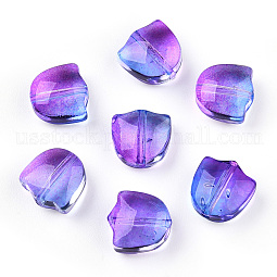 Two Tone Spray Painted Transparent Glass Beads US-GLAA-T022-26-B02