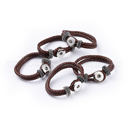 Leather Snap Bracelet Making US-AJEW-R022-10-1