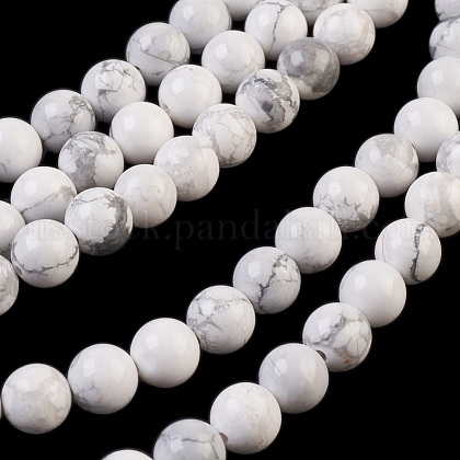 Natural Howlite Beads Strands US-TURQ-G090-8mm-1