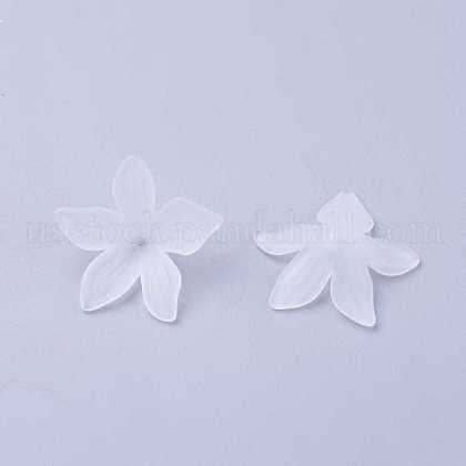 Clear Frosted Acrylic Flower Beads US-X-PL594-11-1