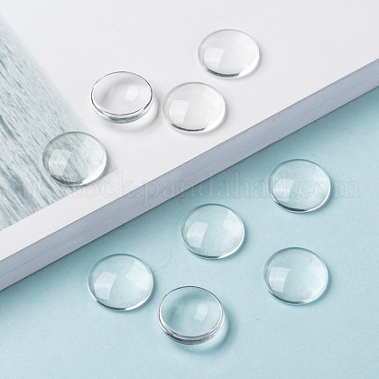 Transparent Glass Cabochons&nbsp;US-GGLA-R026-15mm-8