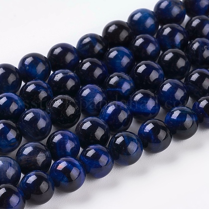 Natural Blue Tiger Eye Beads Strands US-G-G099-6mm-13-1