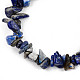 Unisex Chip Natural Lapis Lazuli Beaded Stretch Bracelets US-BJEW-S143-07-3